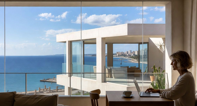 Unterkunft mit Meerblick beim Spanisch-Bildungsurlaub in Valencia mit LISA! Sprachreisen Modernes Apartment mit Meerblick während eines Spanisch-Bildungsurlaubs in Valencia, Spanien
